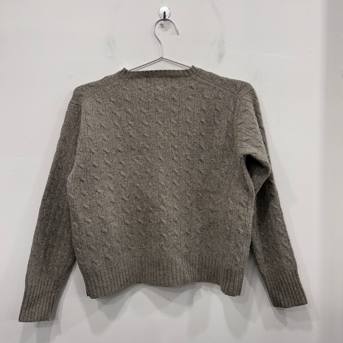 폴로 랄프로렌 램스울 스몰포니 크롭 꽈배기니트 상품이미지5