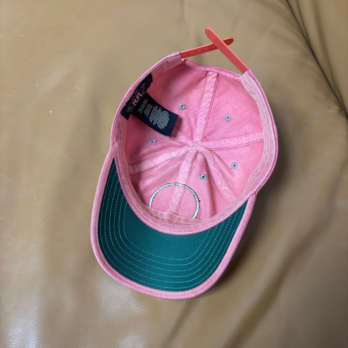 RRL 더블알엘 랄프로렌 폴로 윙로고 6패널 볼캡 모자 워시드 레드 상품이미지6