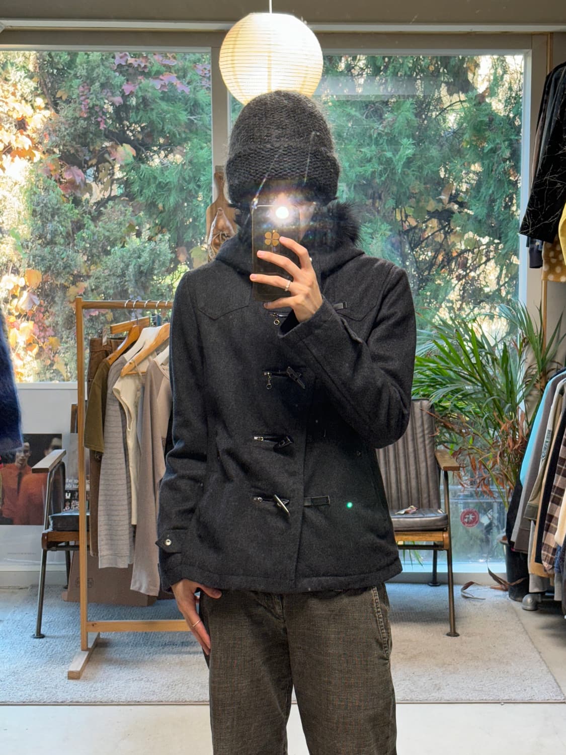 세만틱 디자인 퍼후드 울자켓 상품이미지3