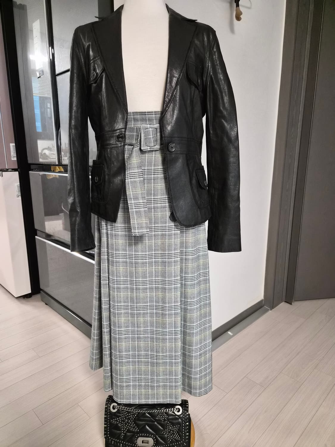 [ZARA] 자라 체크 벨티드 미디/롱 스커트 판매합니다 상품이미지3