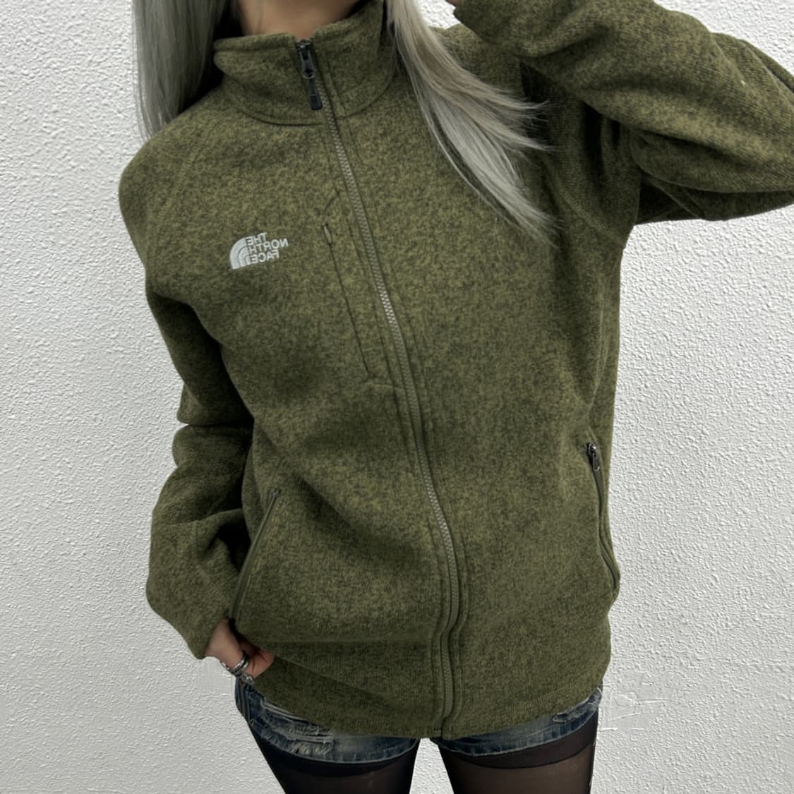 노스페이스 말차맛 플리스 집업 M 상품이미지2