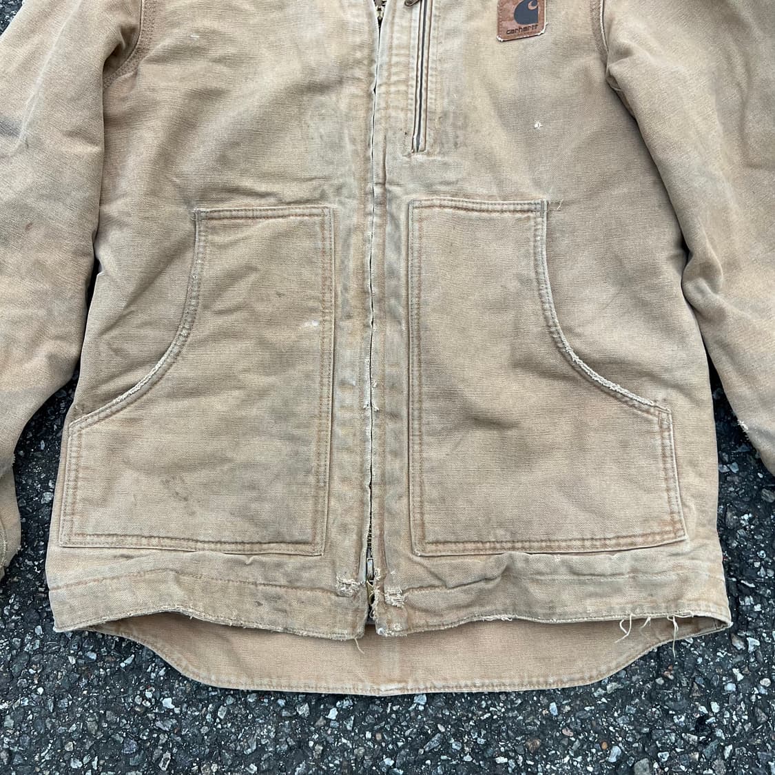 세월이 느껴지는 칼하트 브라운 워크 자켓 상품이미지4