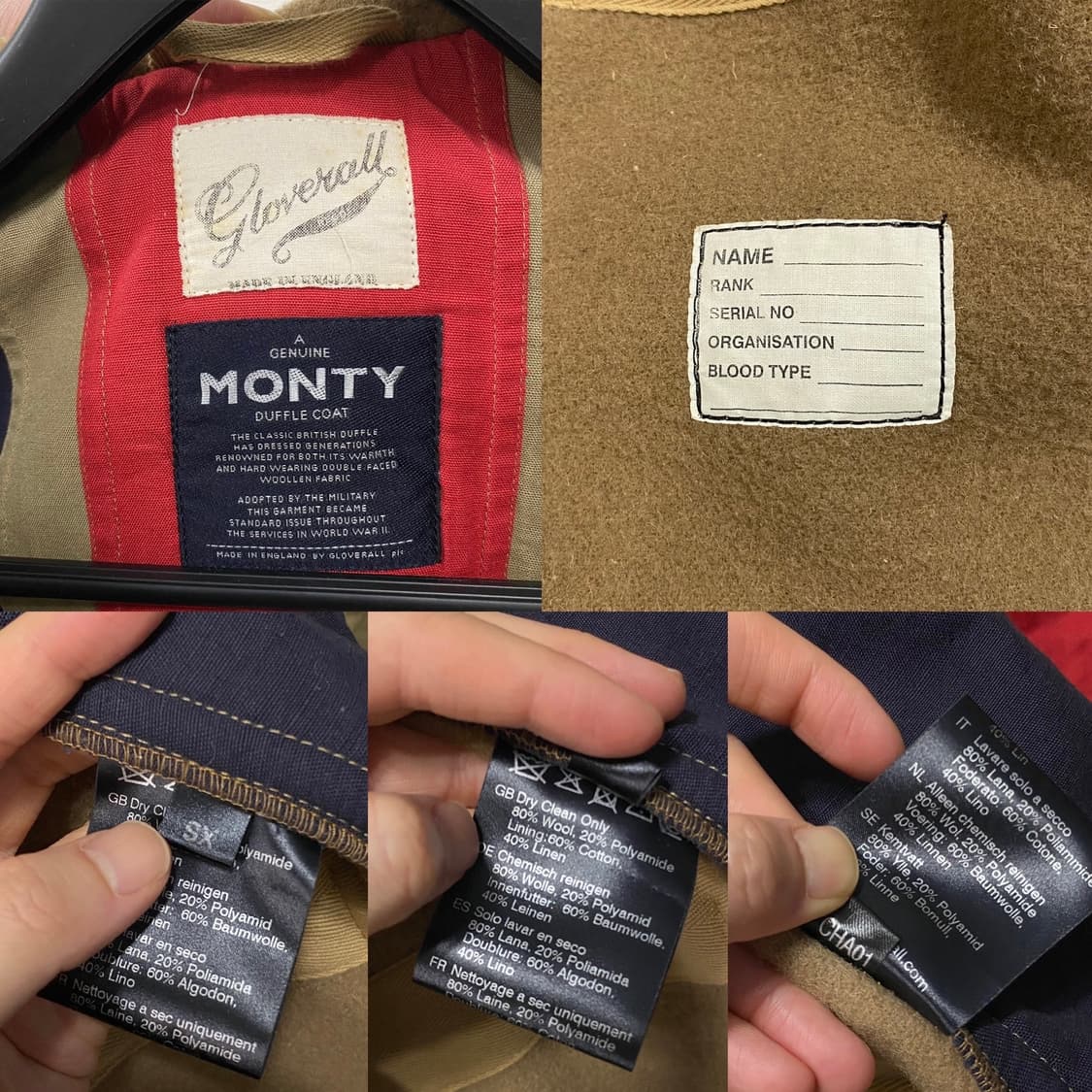 글로버올 몬티 유니온잭 더플코트 카멜 상품이미지7