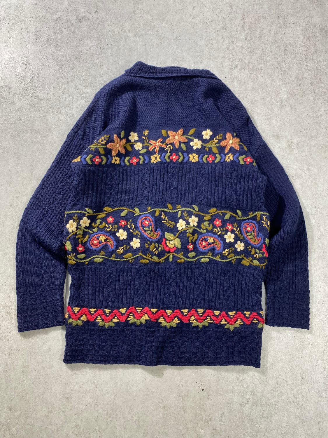 [M] Laura Ashley 플라워패턴 핸드 스티치 울 니트 상품이미지5