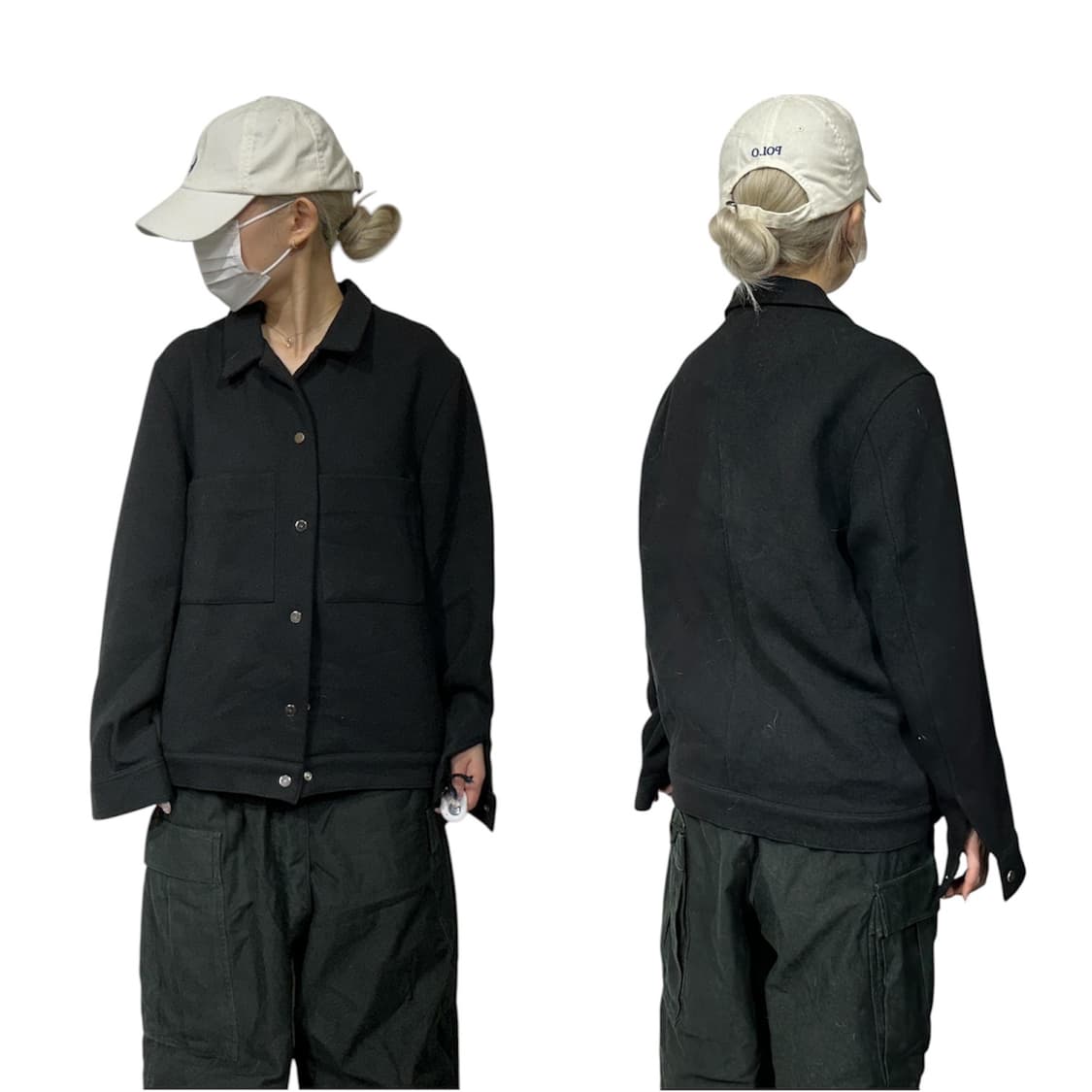 빈티지 빅 포켓 블랙 셔츠 자켓 L 상품이미지1