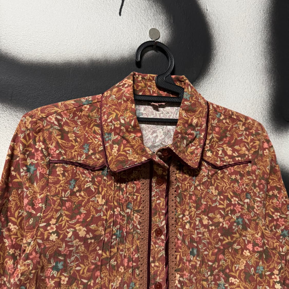 톰보이 오리엔탈 에스닉 자카드 풀 패턴 코듀로이 레이스 웨스턴 셔츠 상품이미지3