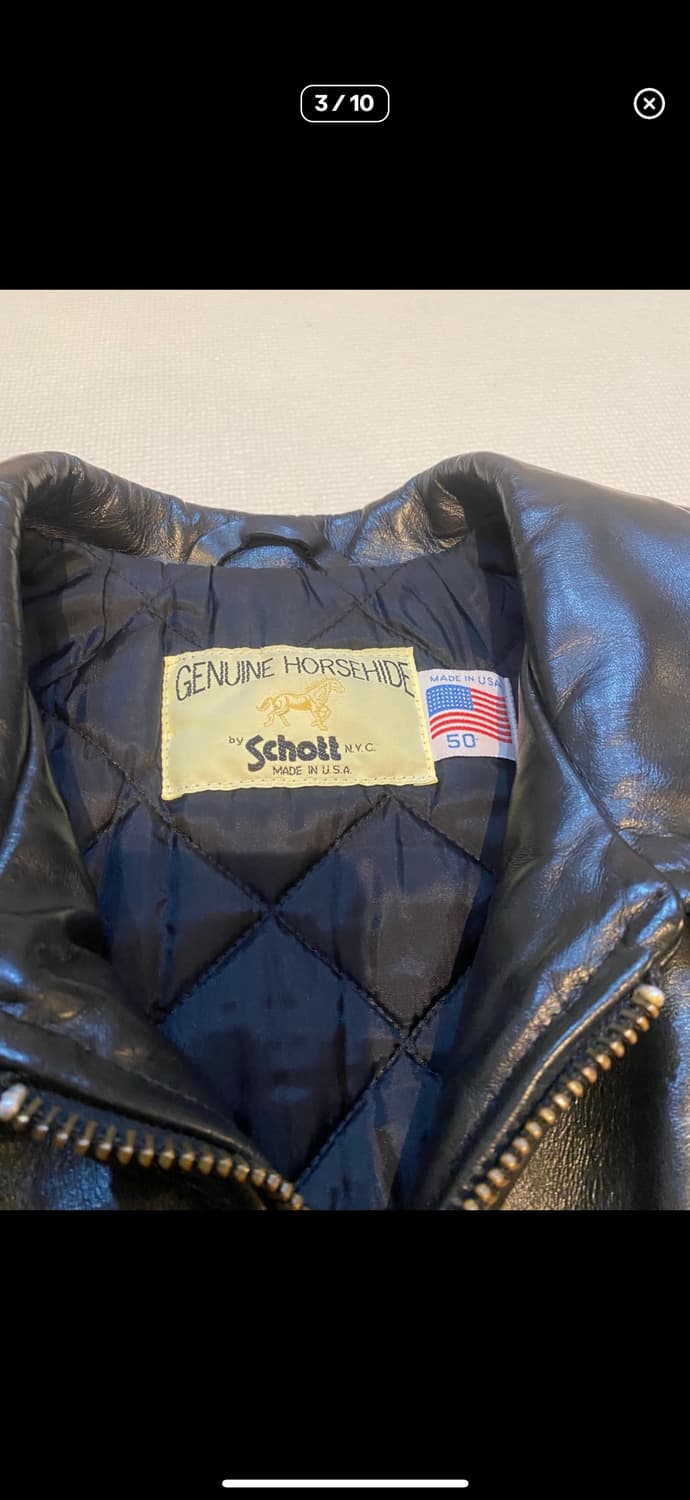 쇼츠(schott)홀스하이드 가죽자켓 689H 50사이즈 110~ 상품이미지4