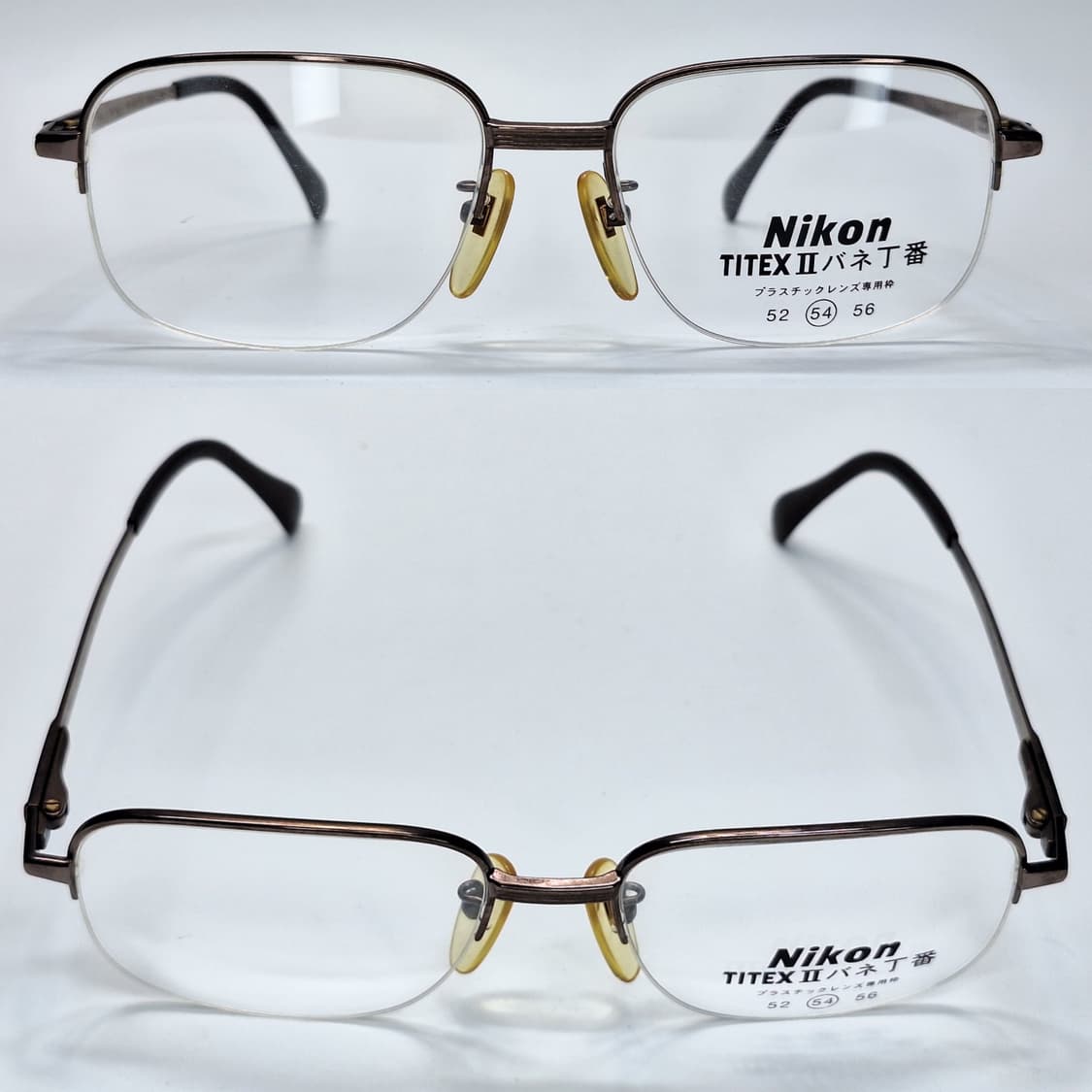 일본 빈티지 데드스톡/니콘 FB8327TS 54mm 반무테 티타늄 안경테 상품이미지4