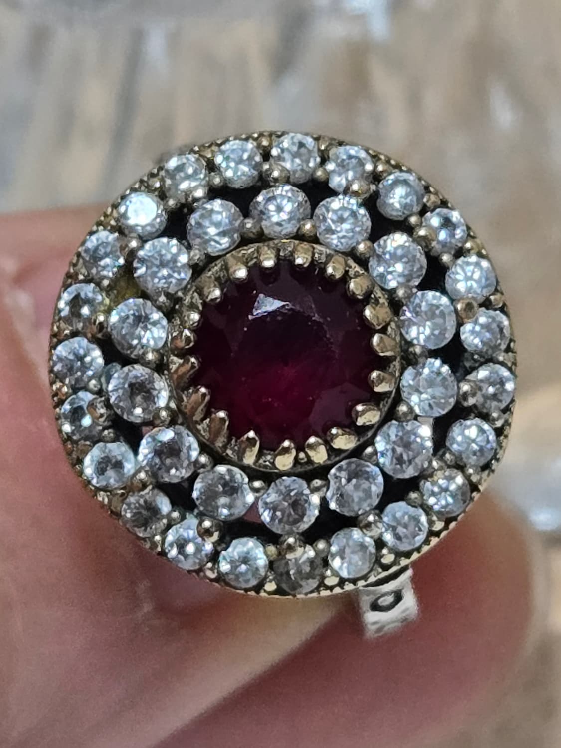 중동 빈티지 루비 헤일로 반지 / Oman 중동 빈티지 상품이미지1