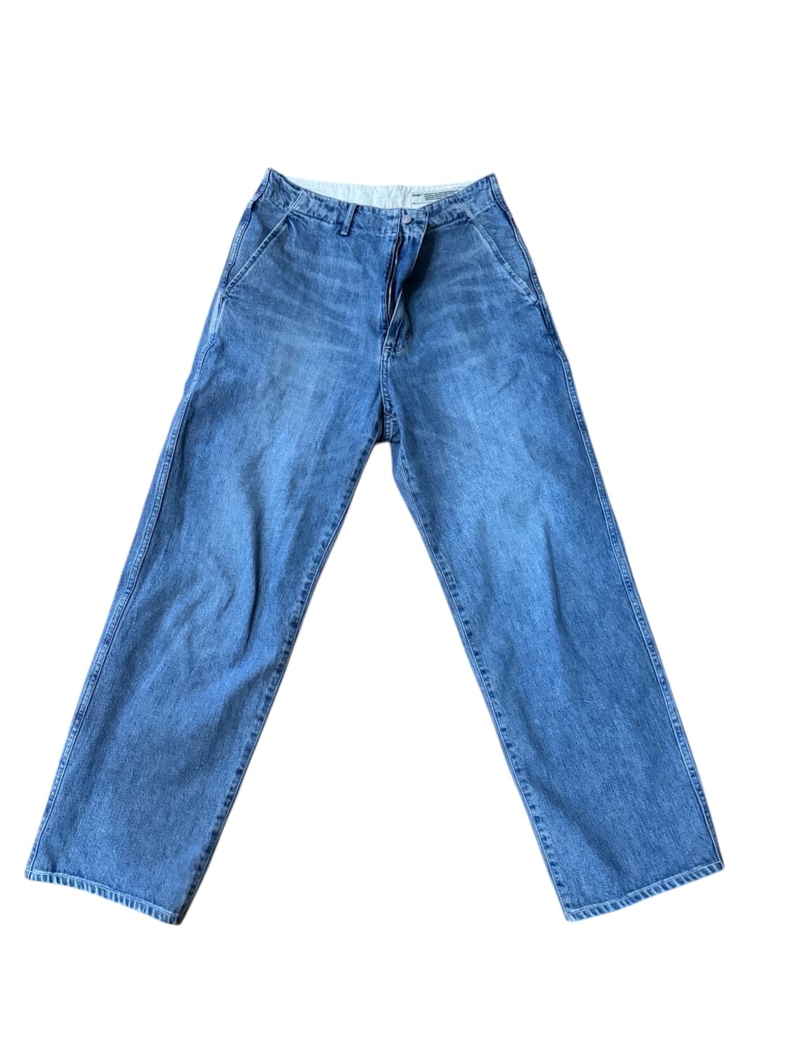 25ss 포터리 원워시드 와이드 데님 미드블루 1사이즈 상품이미지2