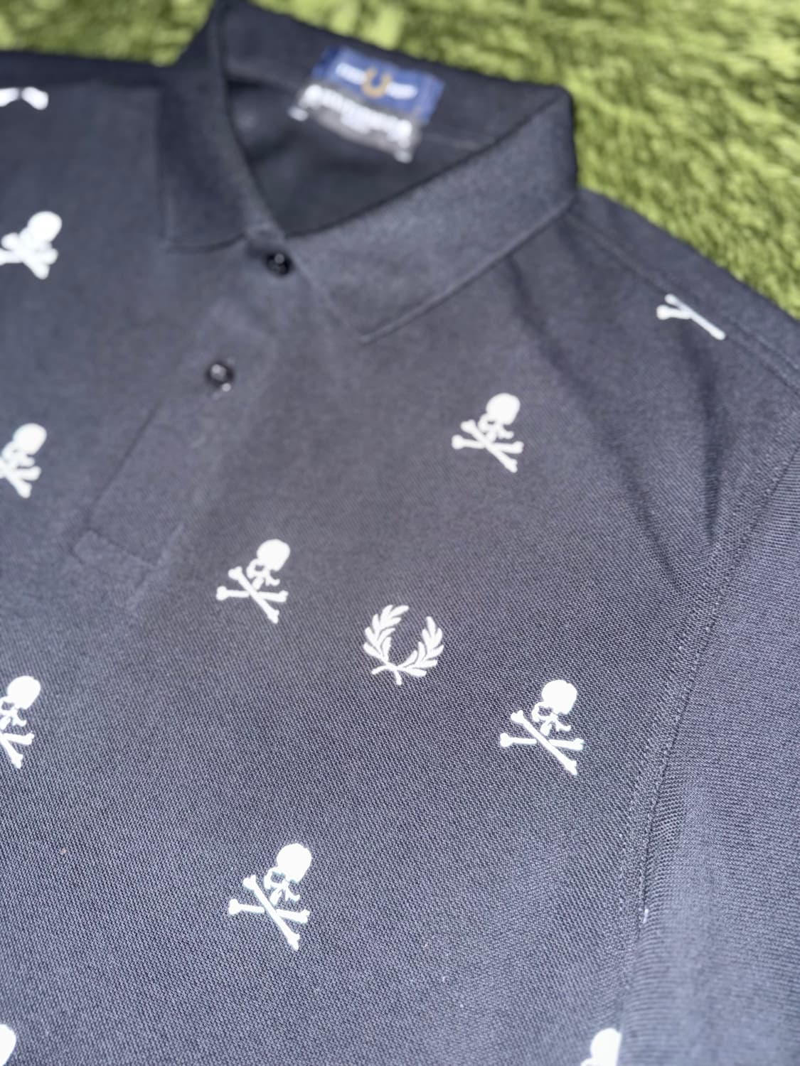 [L] 마스터마인드 X 프레드페리 스컬 로고 프린트 폴로티 상품이미지2