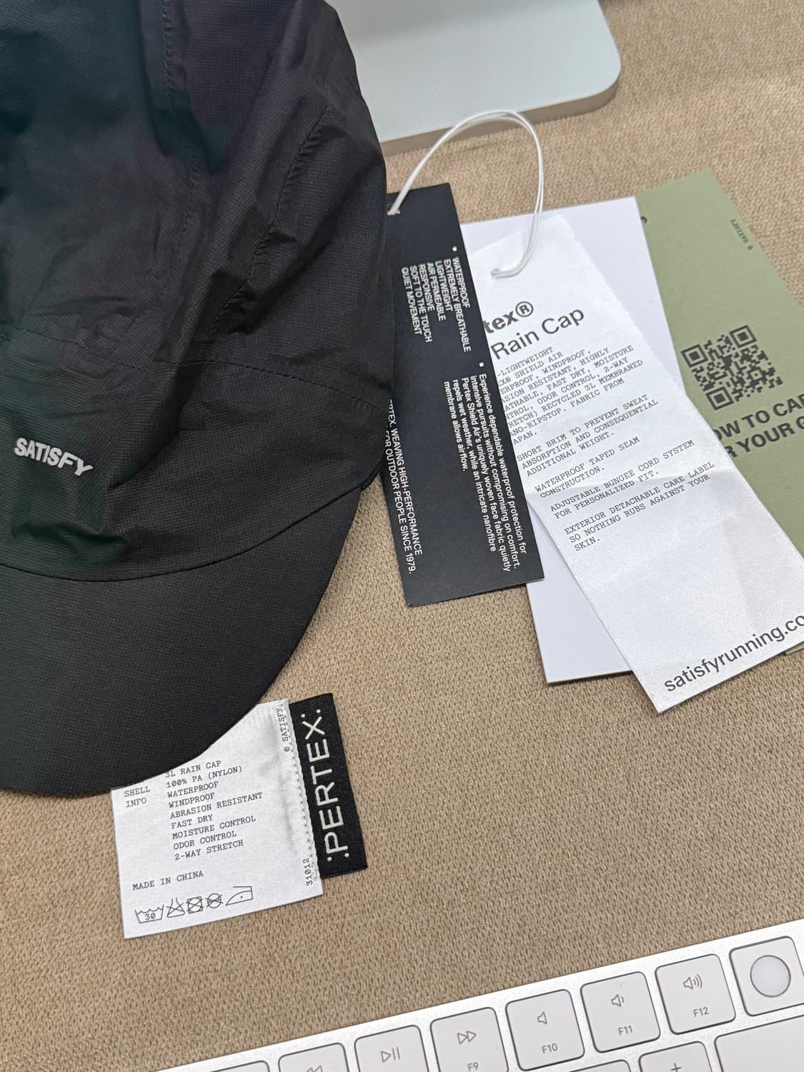 새티스파이 퍼텍스 3L 레인캡 블랙 상품이미지1