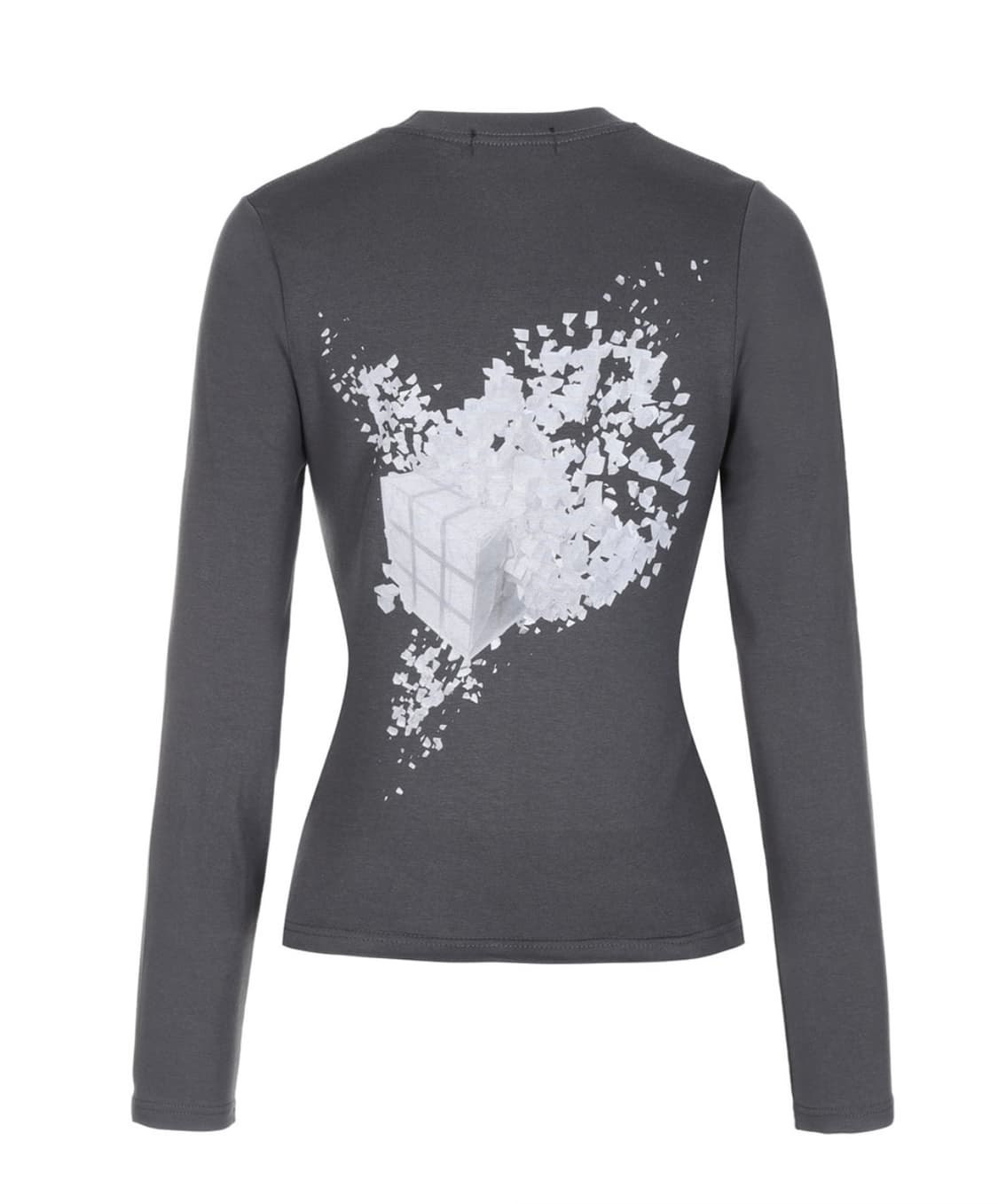 써저리 우먼 마인드리스 슬림 롱슬리브 차콜 M 에스파 카리나 착용 상품이미지2