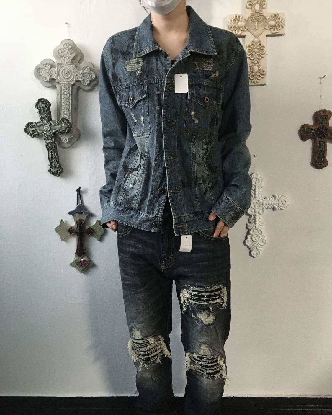 Printing point denim jacket 상품이미지7