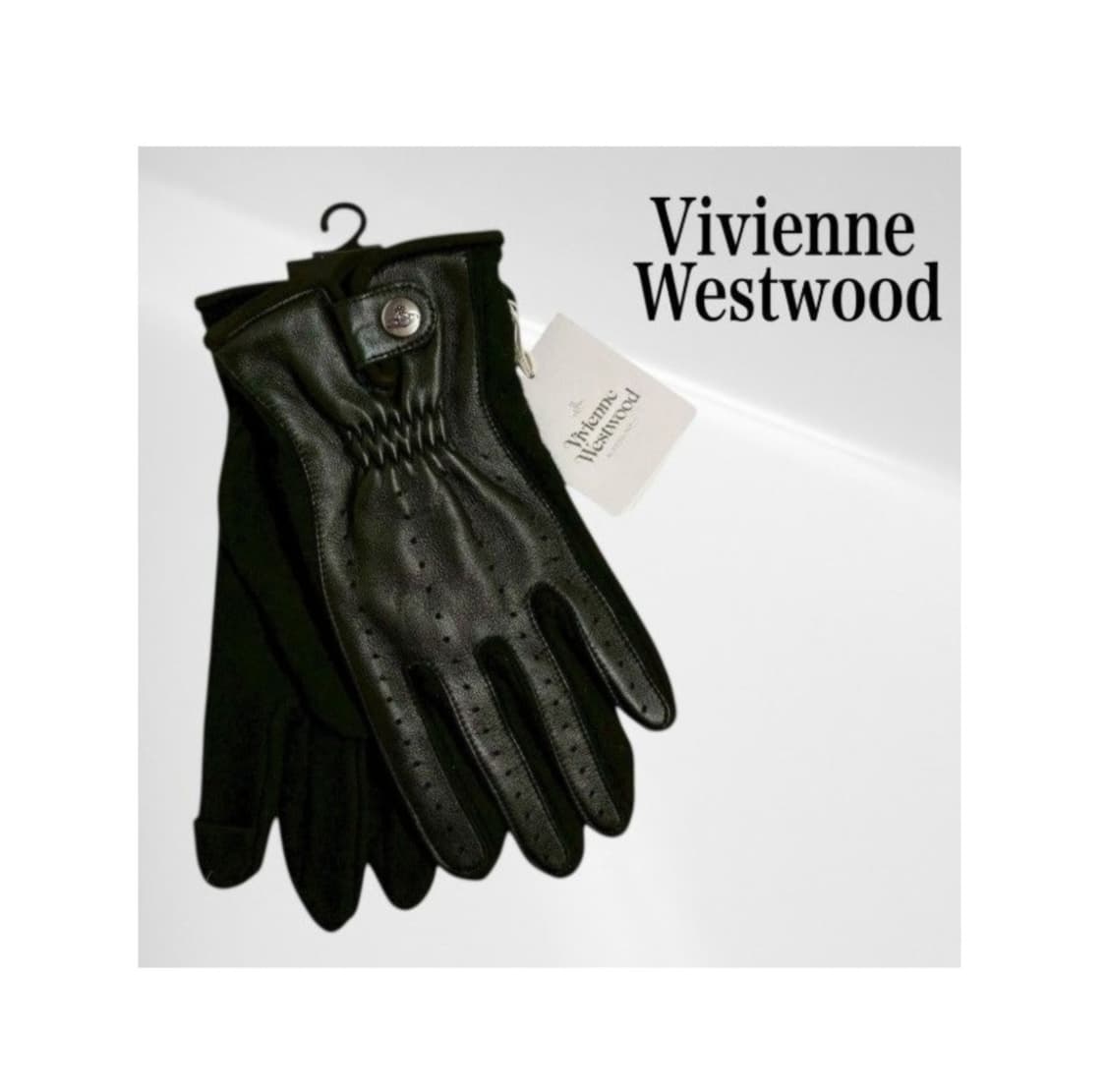 비비안 웨스트우드 아웃핑거 콤비 장갑 블랙 (새상품) 상품이미지1