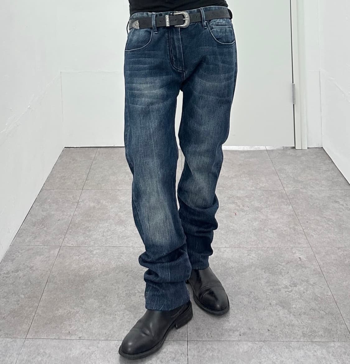 엠포리오 아르마니 블랙 로고 디테일 데님 34 상품이미지2