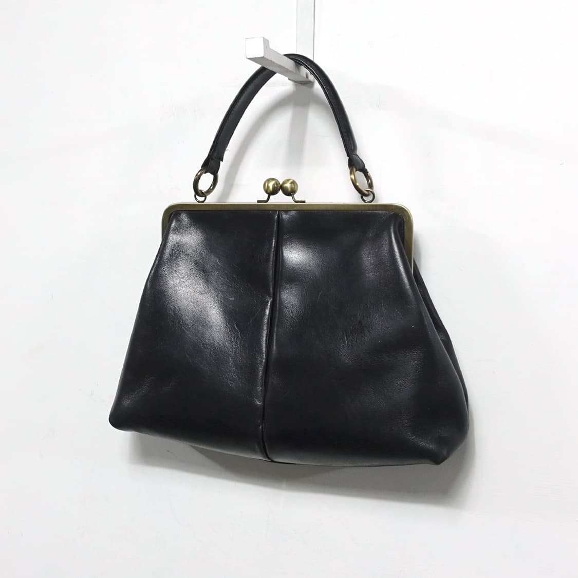 LEATHER  빈티지 레더 메탈프레임 클러치 숄더 토트백 상품이미지3