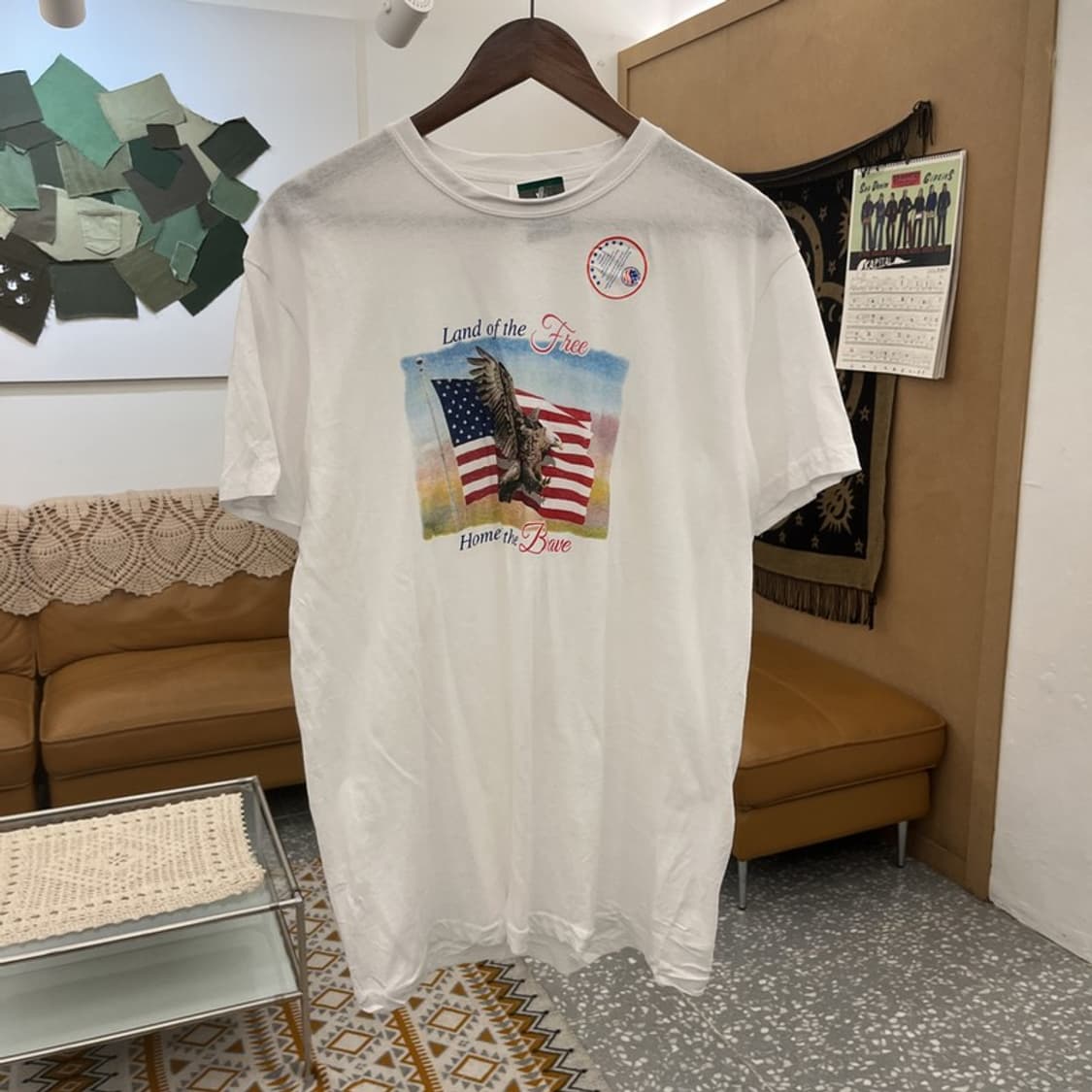 빈티지 USA 컨트리 레트로 프린팅 오버핏 반팔티 L C10900 상품이미지3