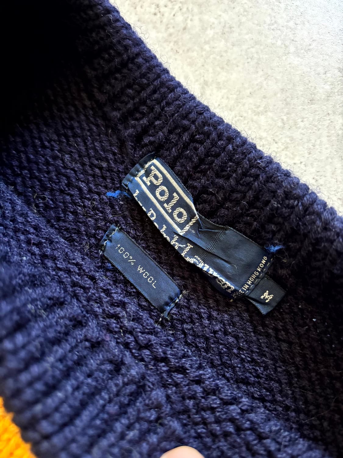 90s 폴로 랄프로렌 스트라이프 헤비 울 스웨터 M 상품이미지8