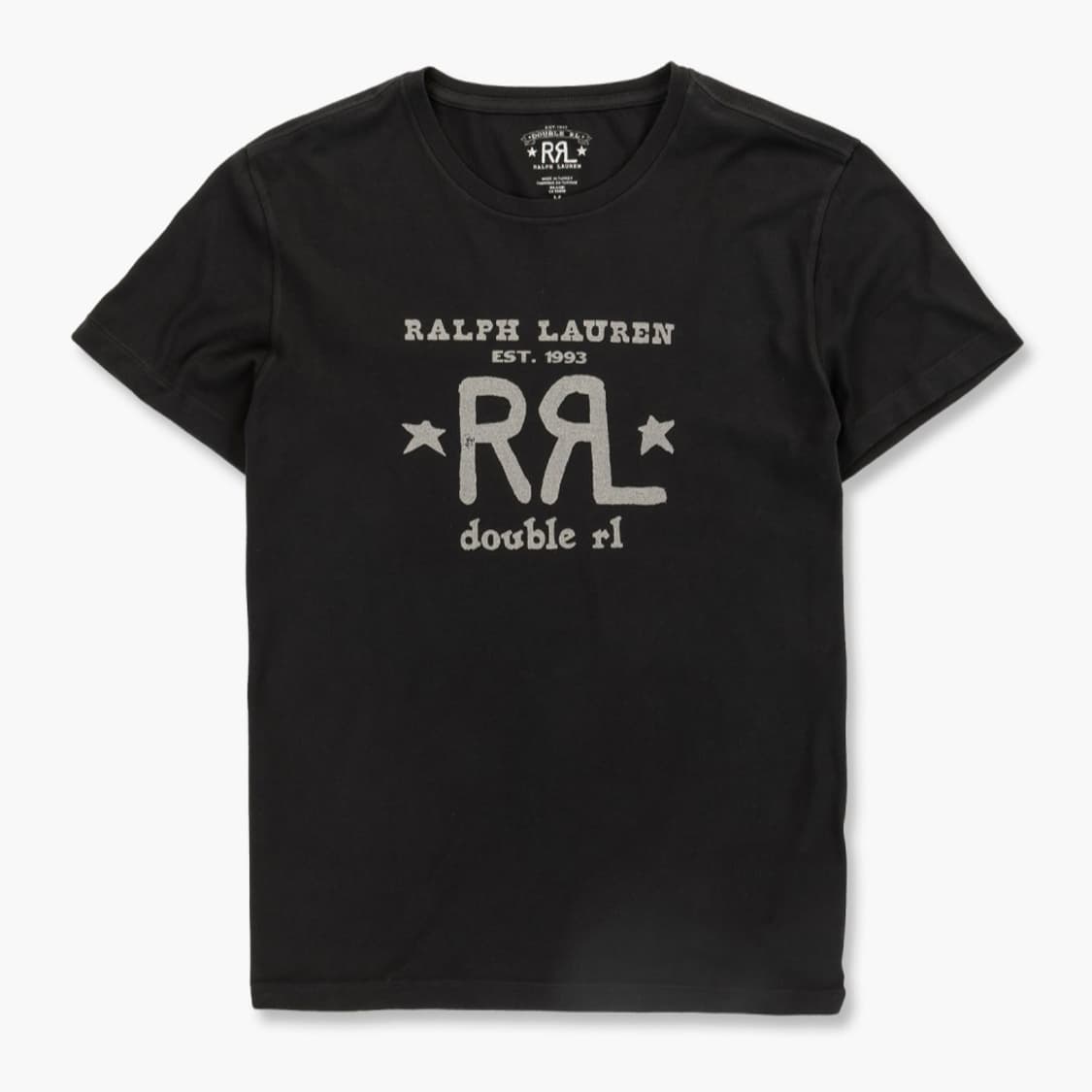 RRL 랄프로렌 더블알엘 그래픽 로고 반팔 티셔츠 페이드 블랙 캔버스폴로 상품이미지1