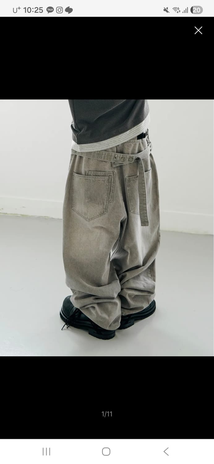 새상품/ 밈더워드로브 그레이 와이드 팬츠 2사이즈 판매 상품이미지1