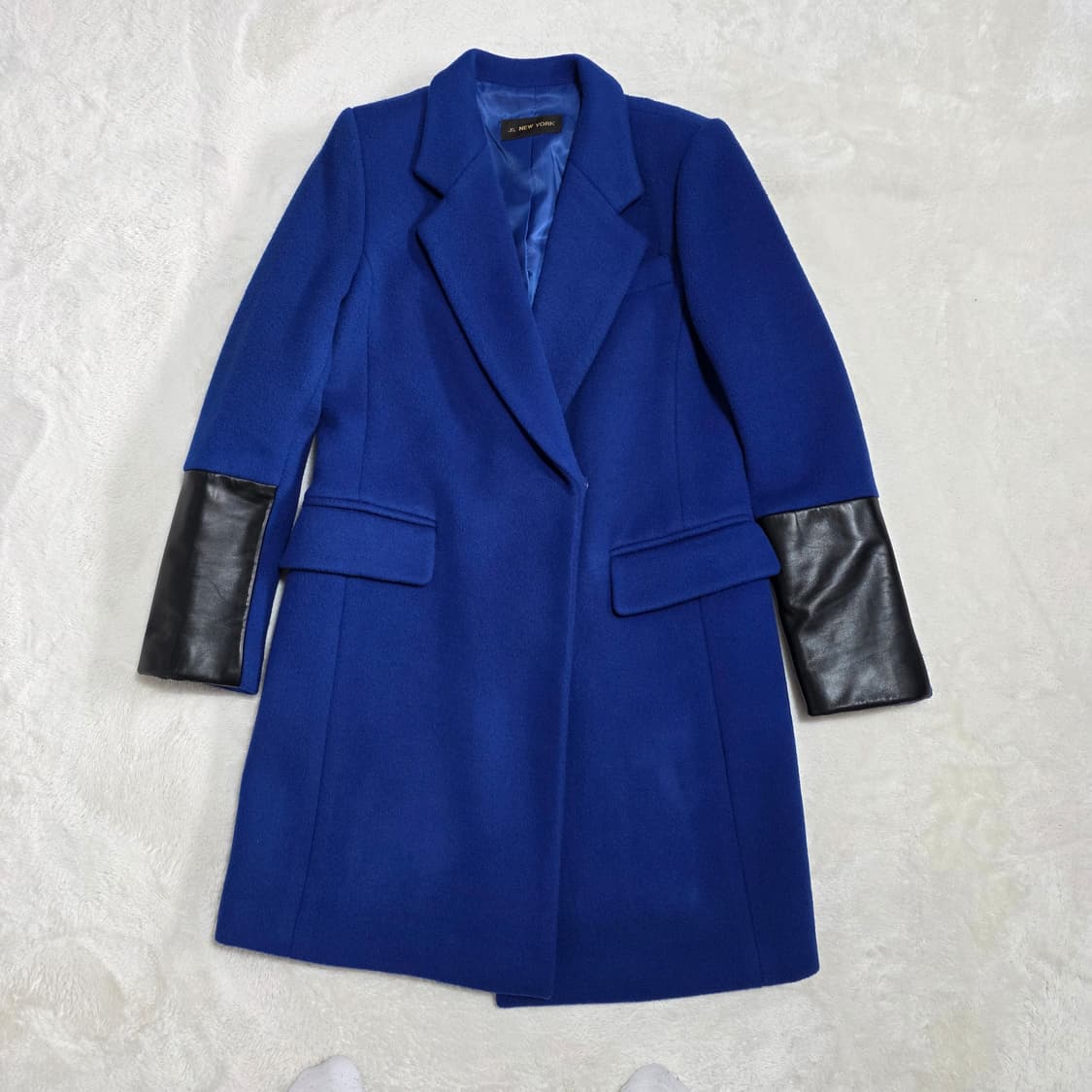 (F)여성 JS뉴욕 램스킨 배색 울 코트  상품이미지1