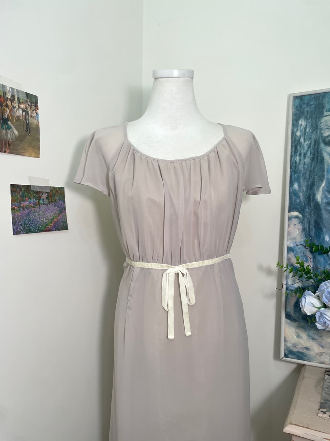 sheer pinkgray shirring bow point opc 상품이미지5