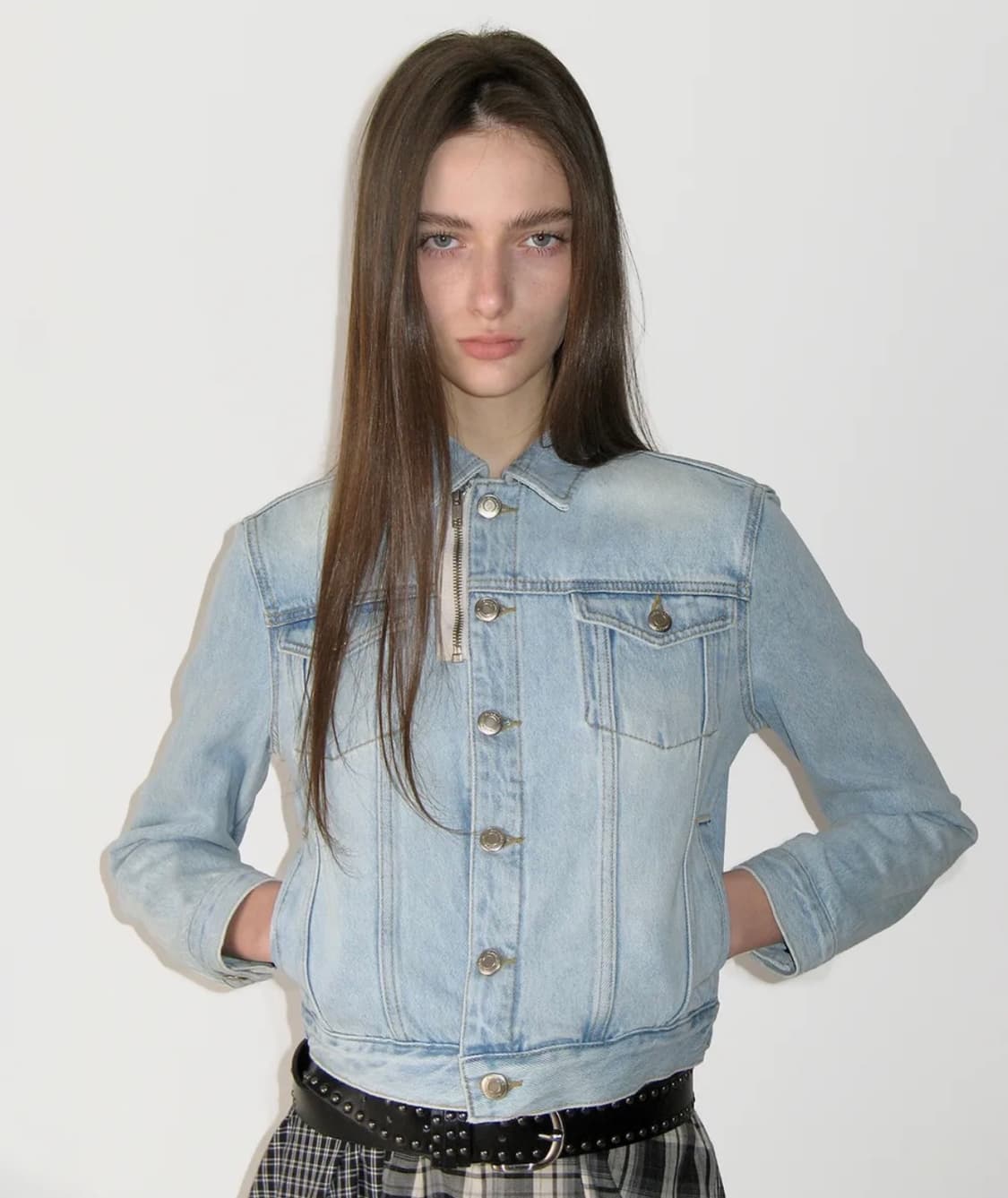 썬번프로젝트 Zip-up Denim Jacket 라이트블루 상품이미지1