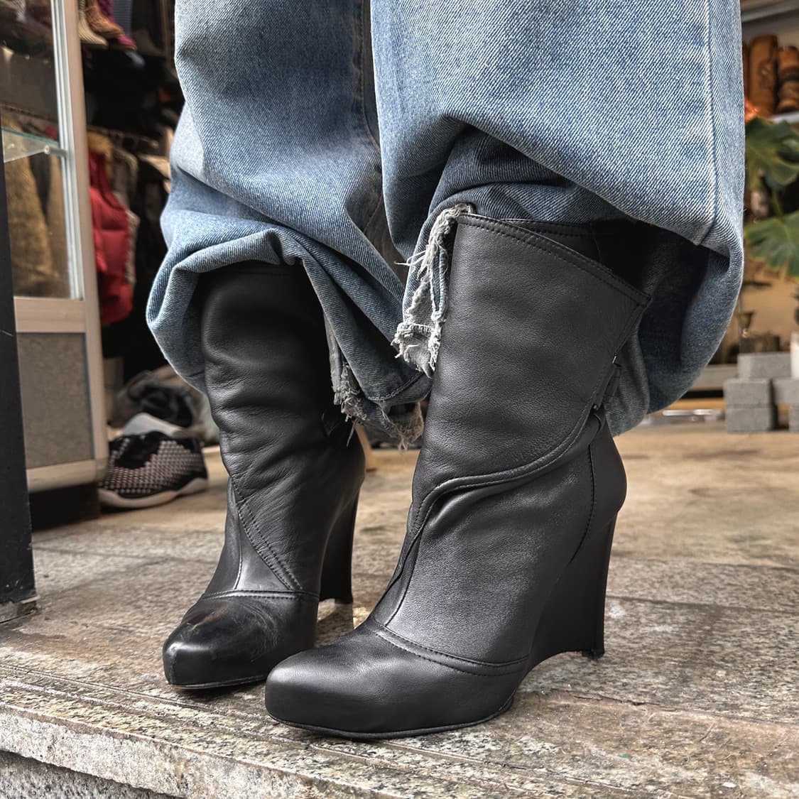 00s 폴드 오버 양가죽 웨치 부츠 상품이미지1