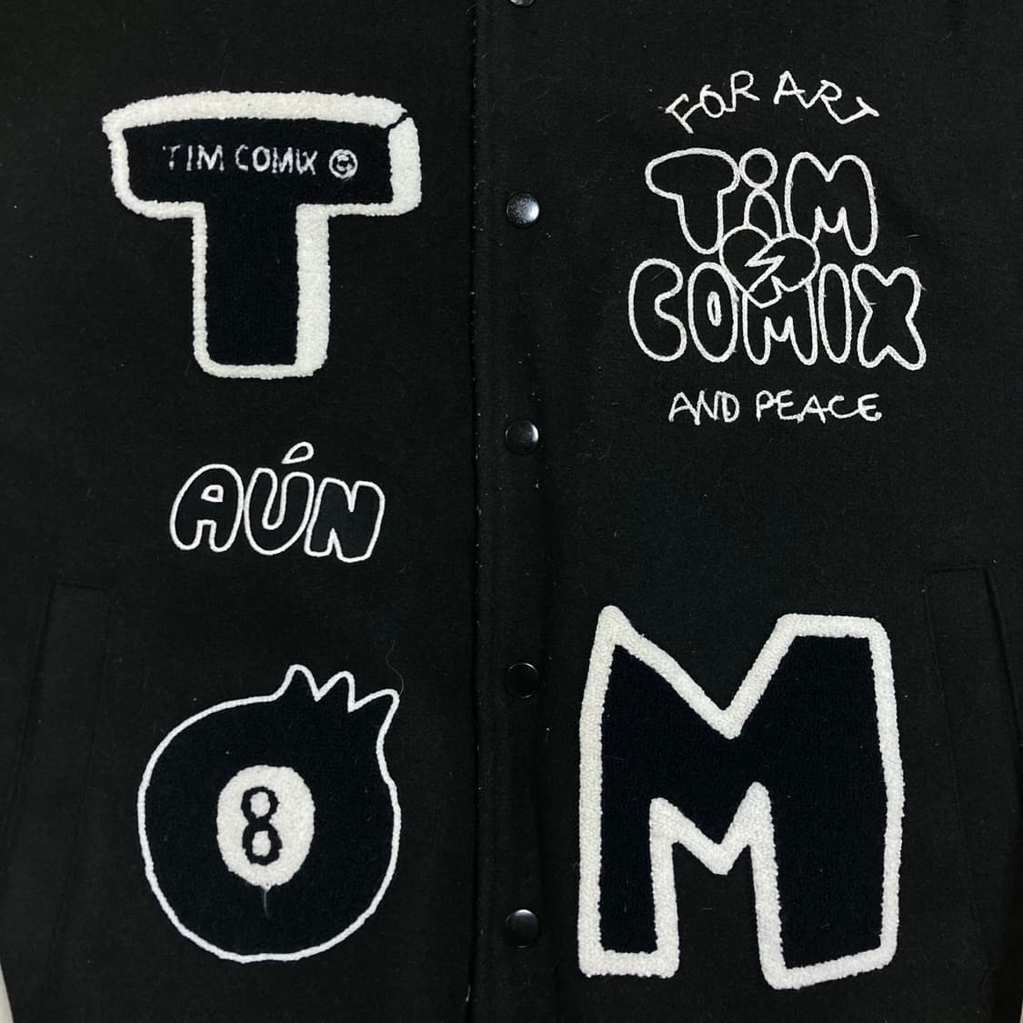 팀코믹스 8볼 빅로고 블랙 바시티 자켓 상품이미지3