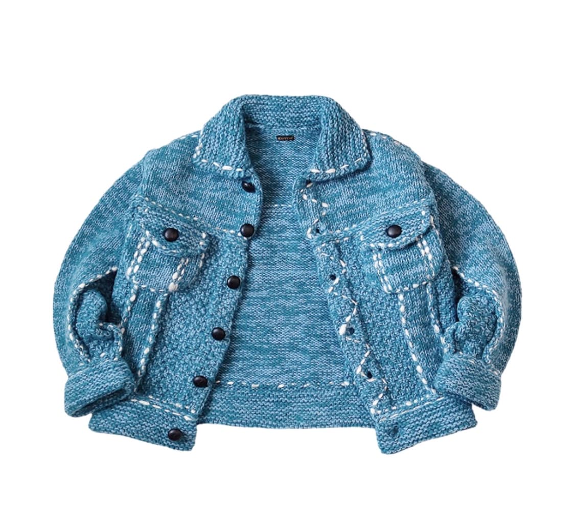 구매) 캐피탈 울 핸드 니트 코위찬 G 진 네이비 상품이미지1