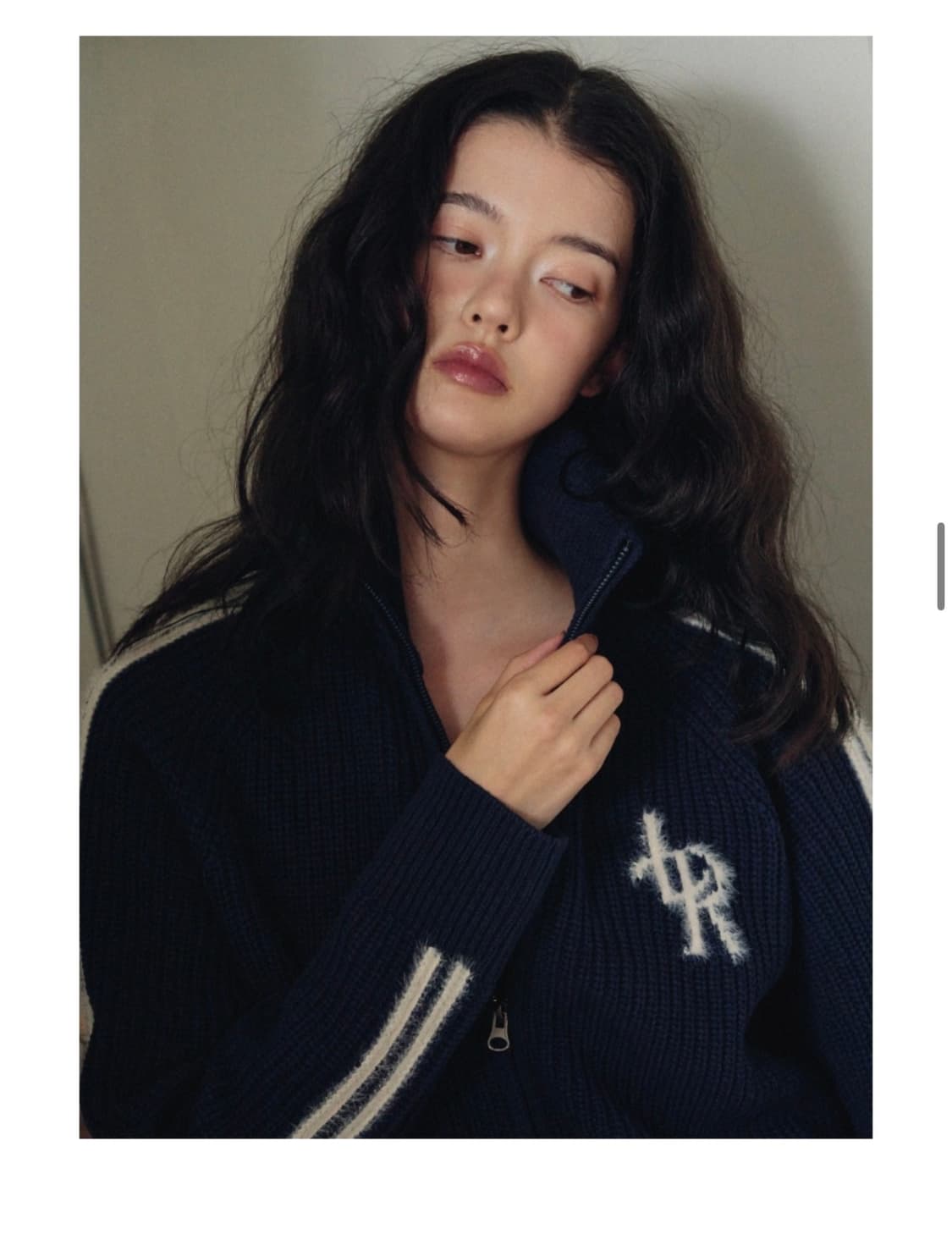 (M) 레더리 레글런 트랙 니트 집업 NAVY 판매 상품이미지4