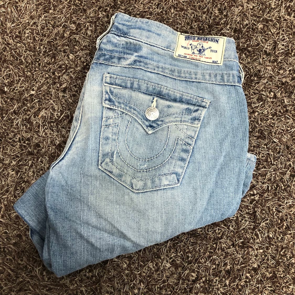 트루릴리전 스트레이트 워싱 데님 팬츠 상품이미지1