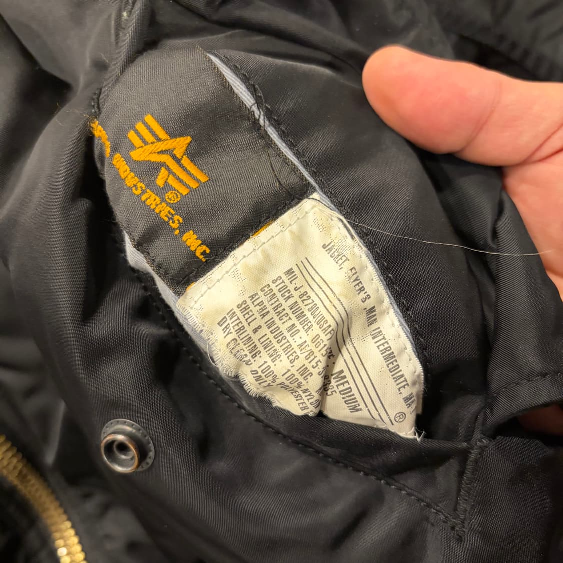 [M] 알파인더스트리 블랙 MA-1 항공점퍼 B898 상품이미지7