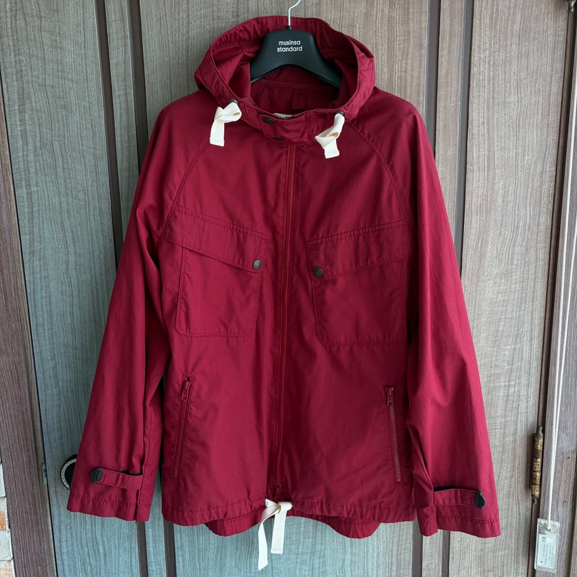 (M)이스트로그 후드 자켓 버건디 레드 상품이미지1