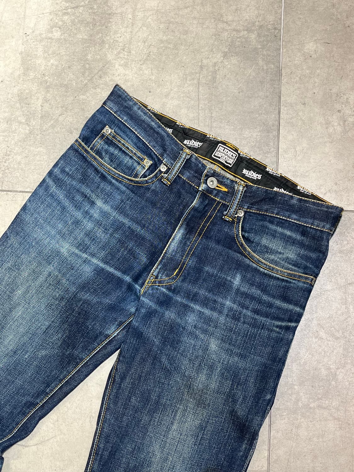 일본 빈티지 RUDIE’S 레터링 프린팅 와이드 데님 팬츠 상품이미지10