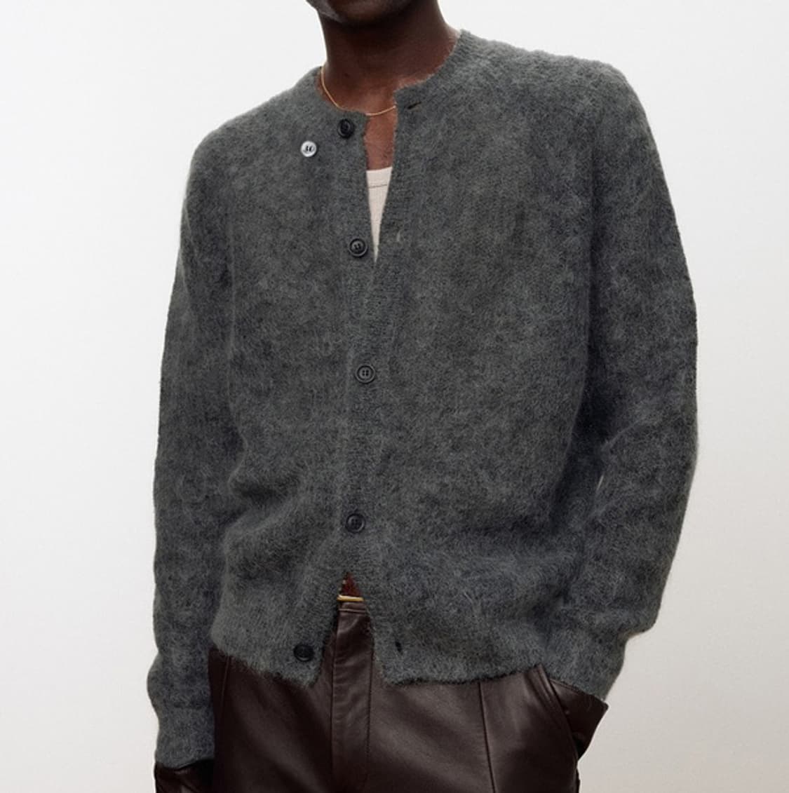 [XL] 토니웩 알파카 모헤어 가디건 카본 상품이미지1