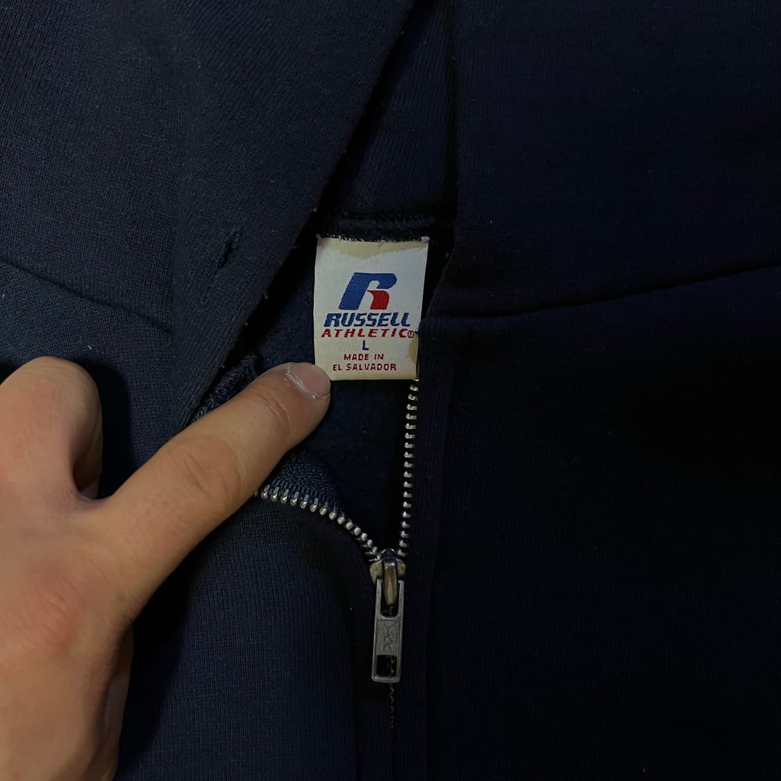 [L] 00s 빈티지 러셀 후드집업 네이비 상품이미지2