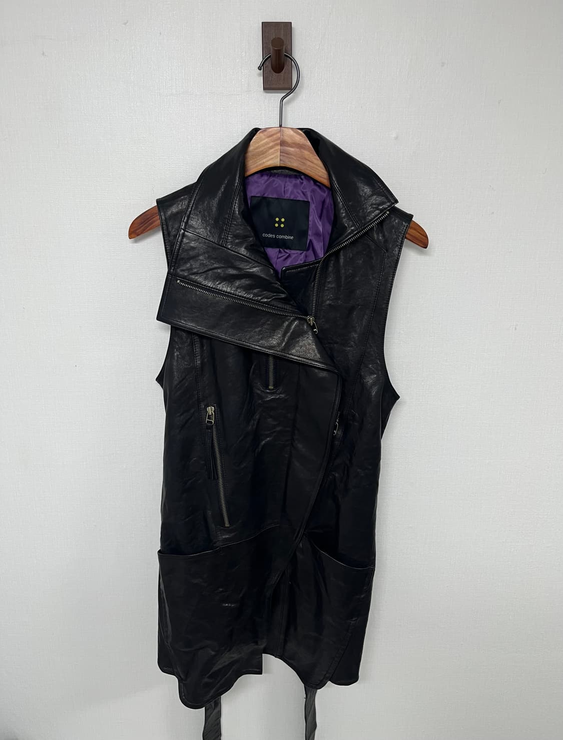 [m] 코데즈컴바인 양가죽 하이넥 셰도우 집 베스트 상품이미지4