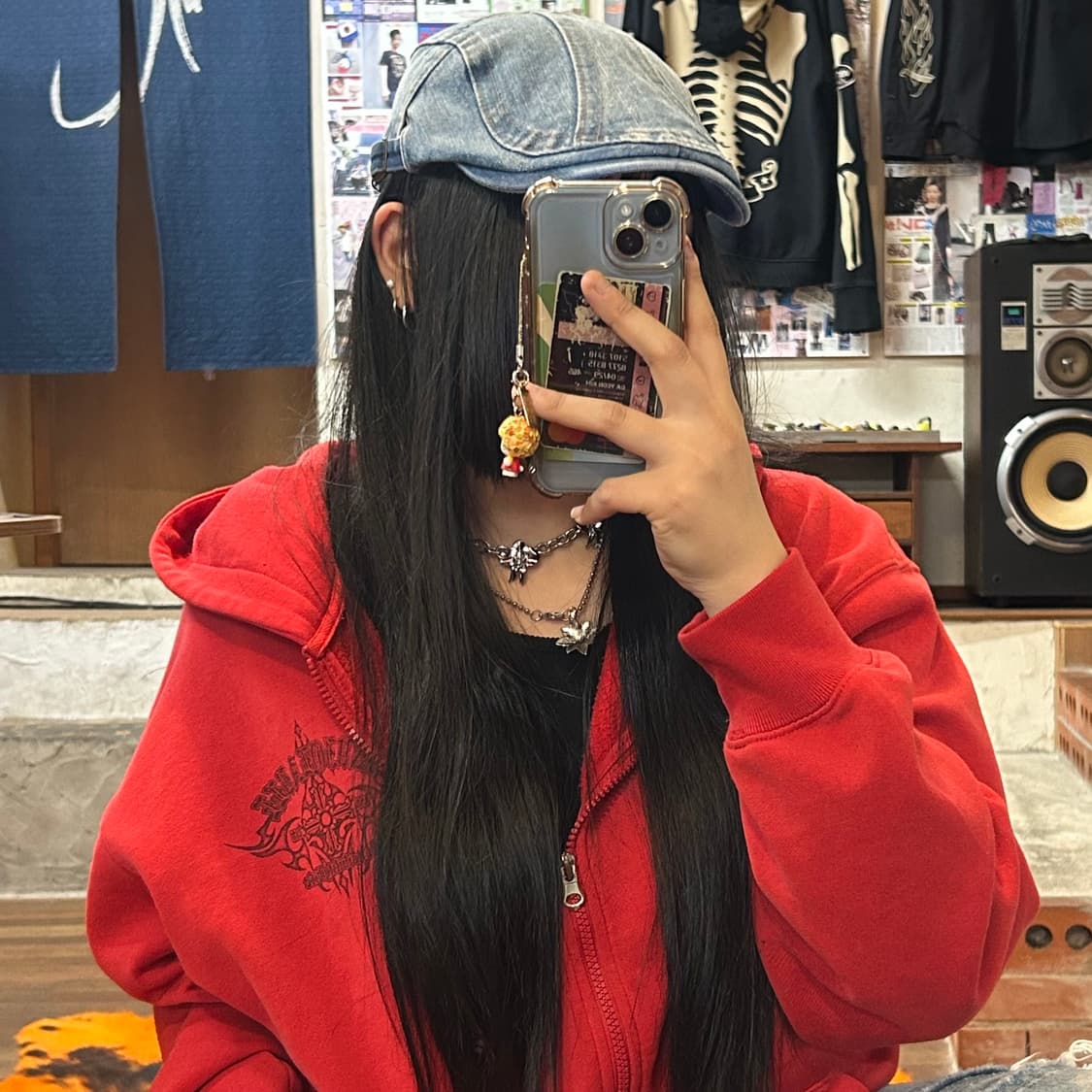 빈티지 연청 데님 헌팅캡 상품이미지2