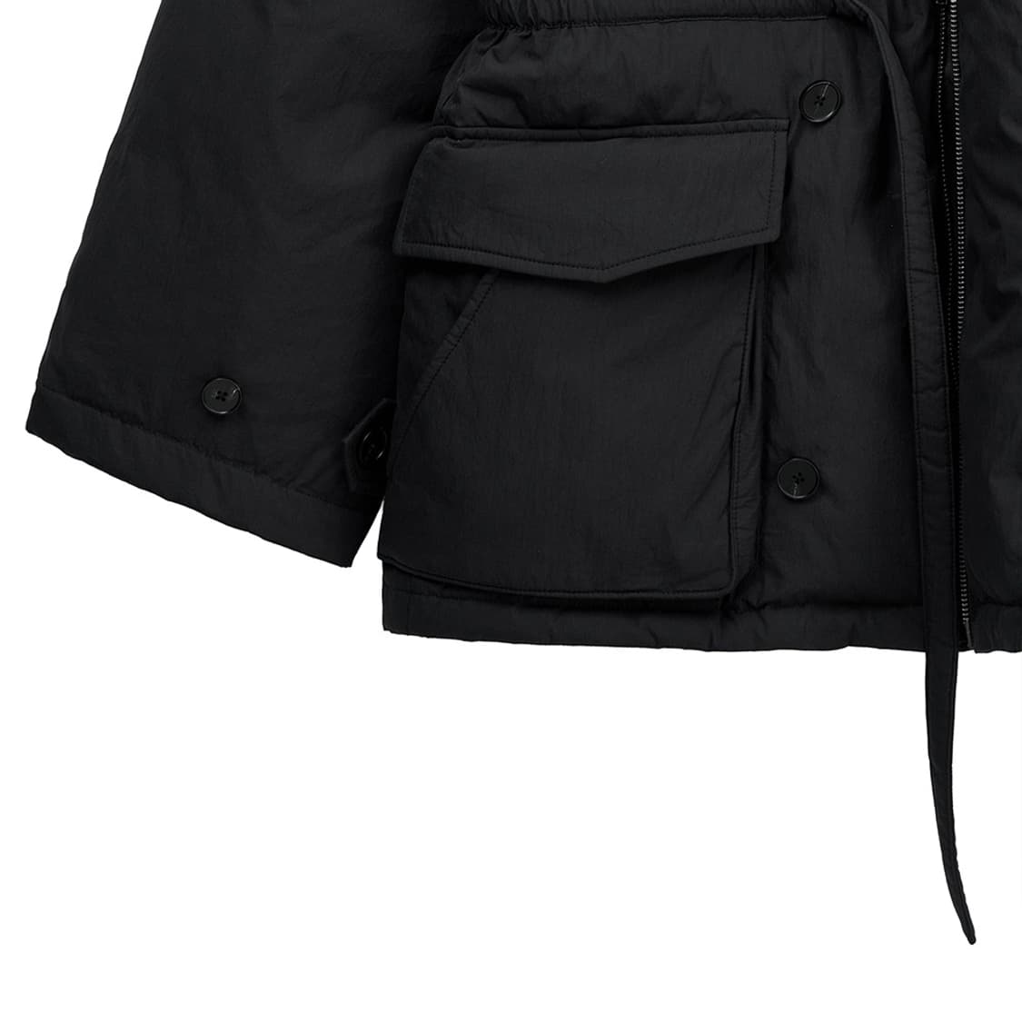 (새상품)노이어 시어링 디테쳐블 구스 하프 패딩 (블랙) 52사이즈 상품이미지5