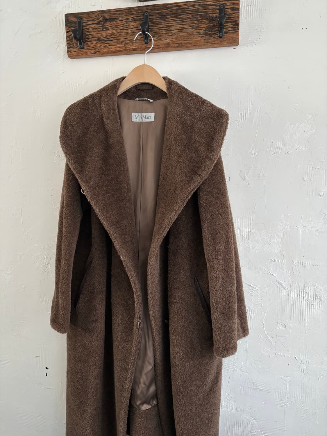 Max Mara 막스 마라 브라운 알파카 시어링 더플 롱코트 상품이미지9