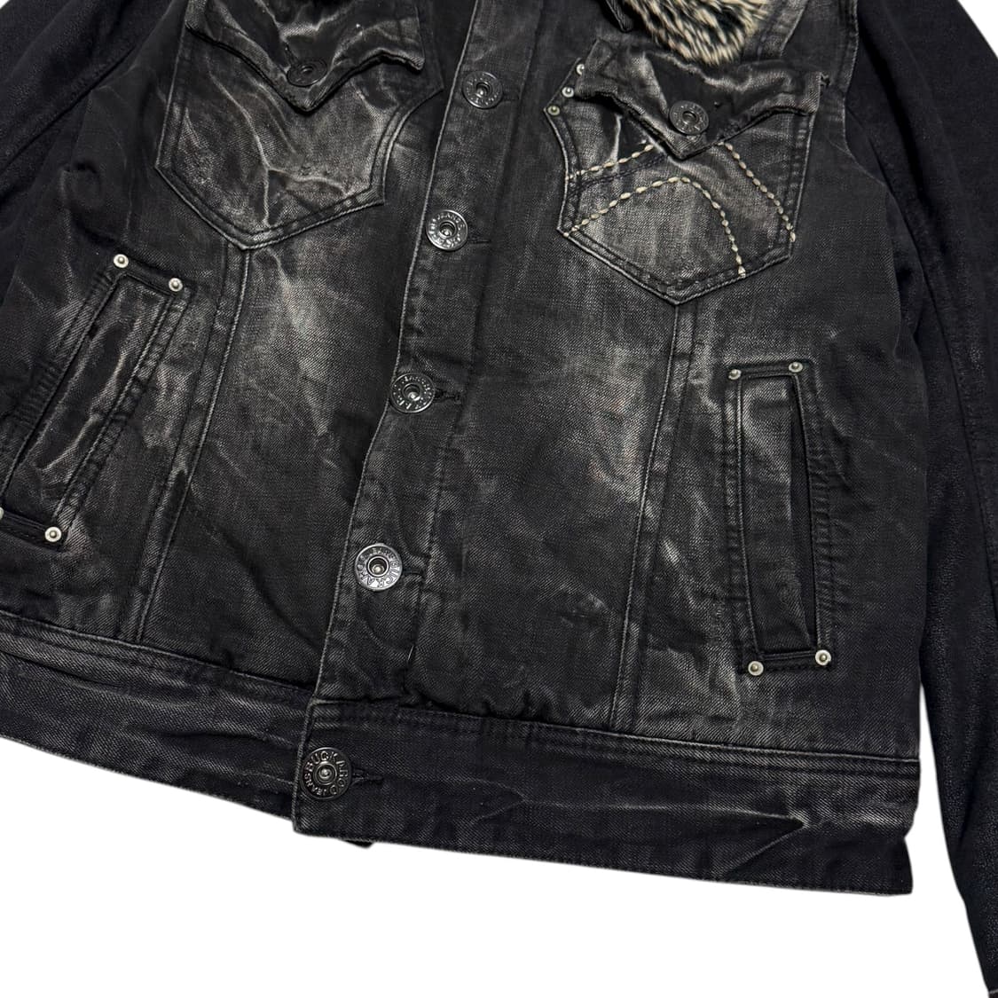 Buckaroo 버커루 퍼카라 누빔 흑청 데님자켓 상품이미지4