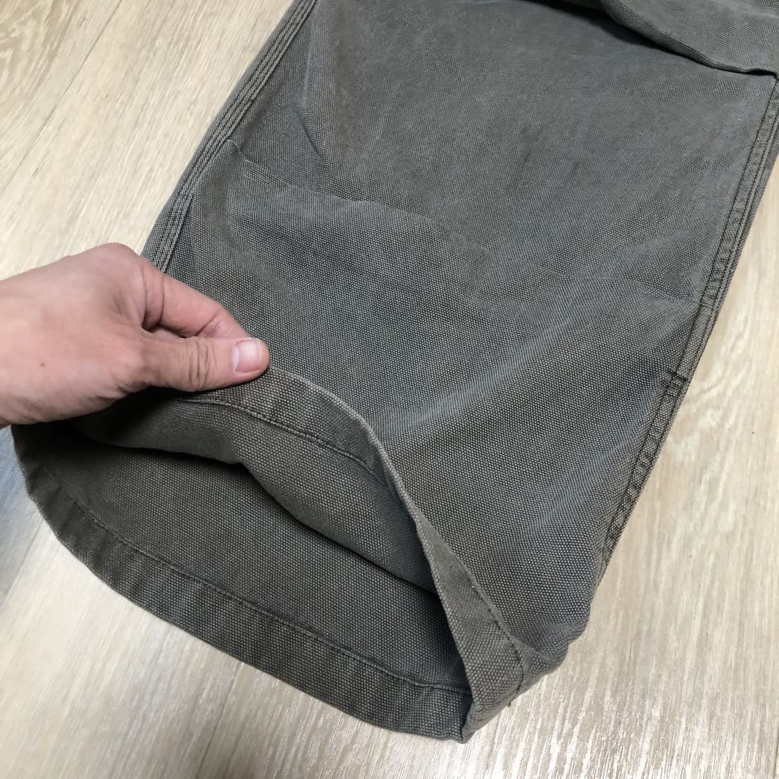 (30) 새상품 쿠어 COOR 오버 다잉 페이디드 워크 팬츠 워시드 카키 상품이미지2