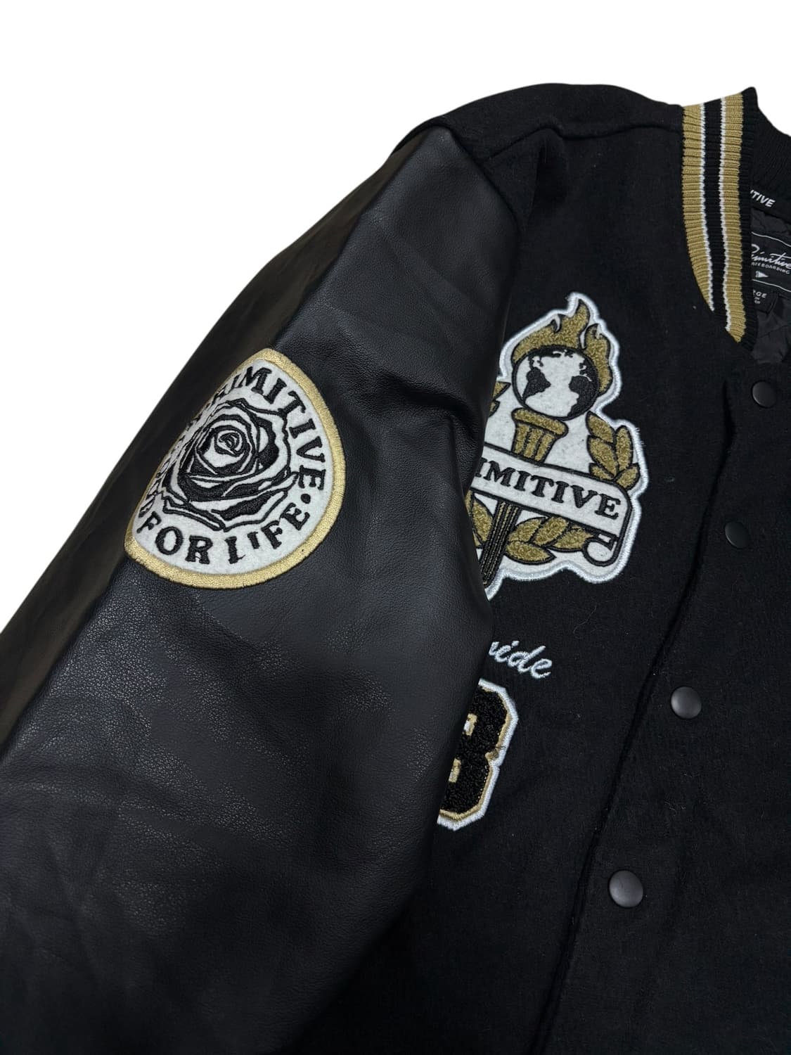 90s 빈티지 스컬&타이거 패치 리얼레더 바시티 상품이미지3