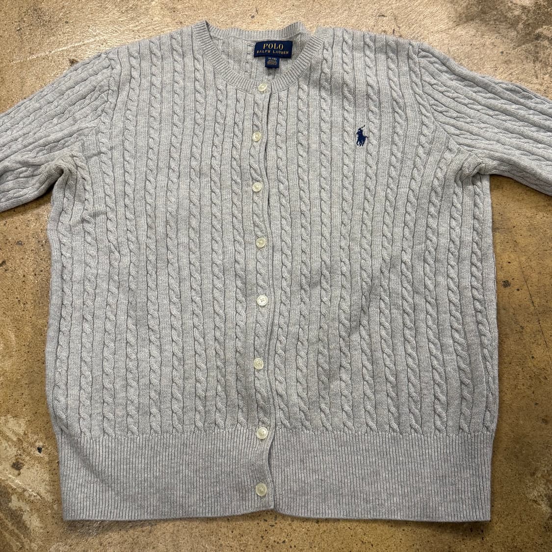 폴로 랄프로렌 그레이 꽈배기 니트 가디건 상품이미지3