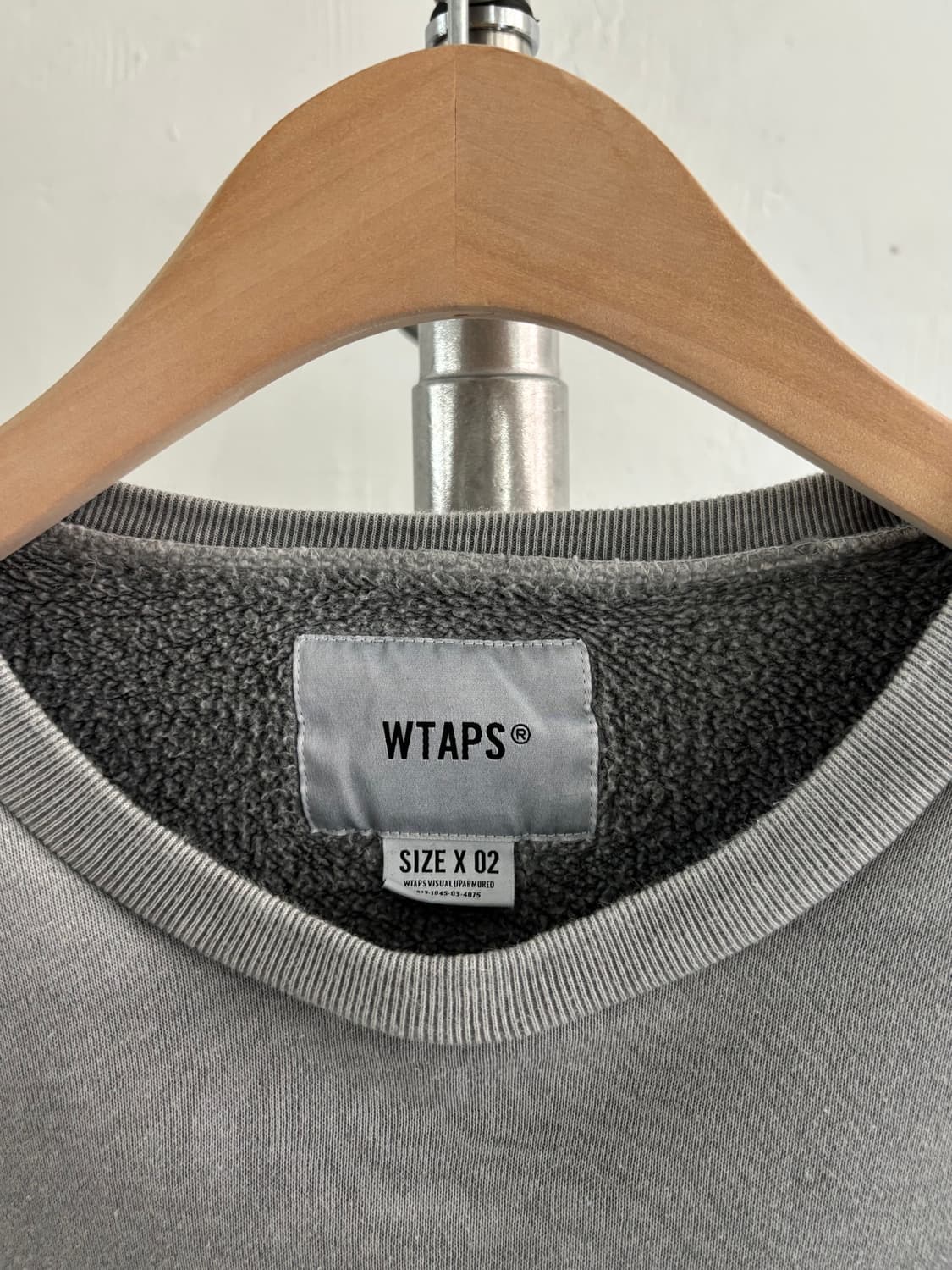 WTAPS 더블탭스 그레이 COLLEGE / DESIGN 크루넥 스웻셔츠 상품이미지4