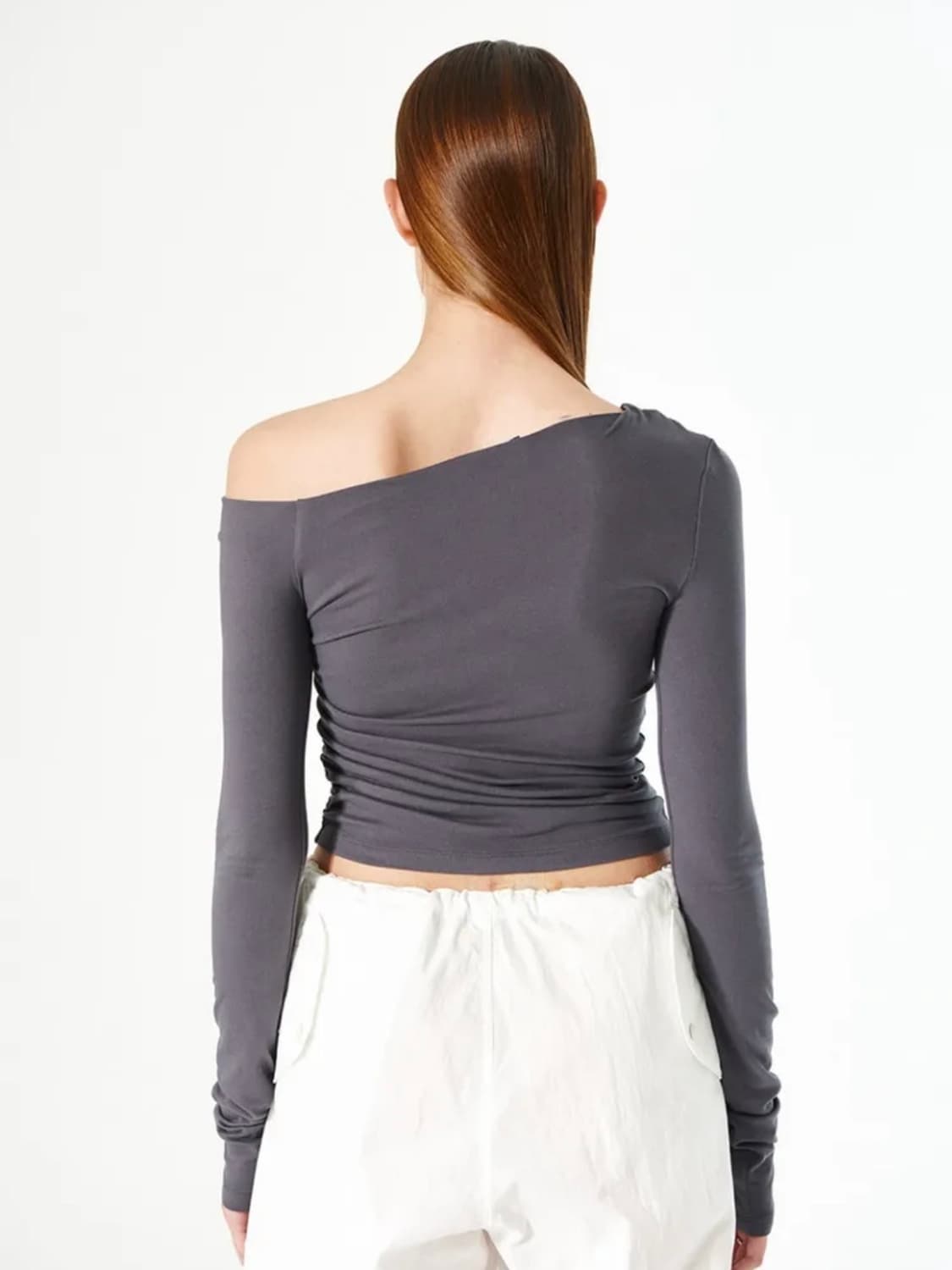 다이애그널 ONE SHOULDER SOFT TEE (grey) 상품이미지3