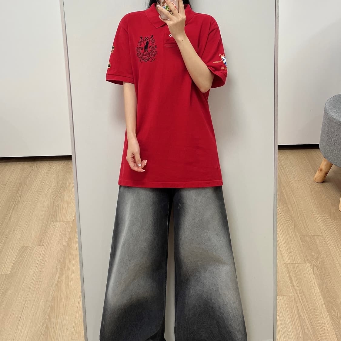 폴로 랄프로렌 블랙워치 빅포니 레드 반팔 카라티 105 상품이미지1