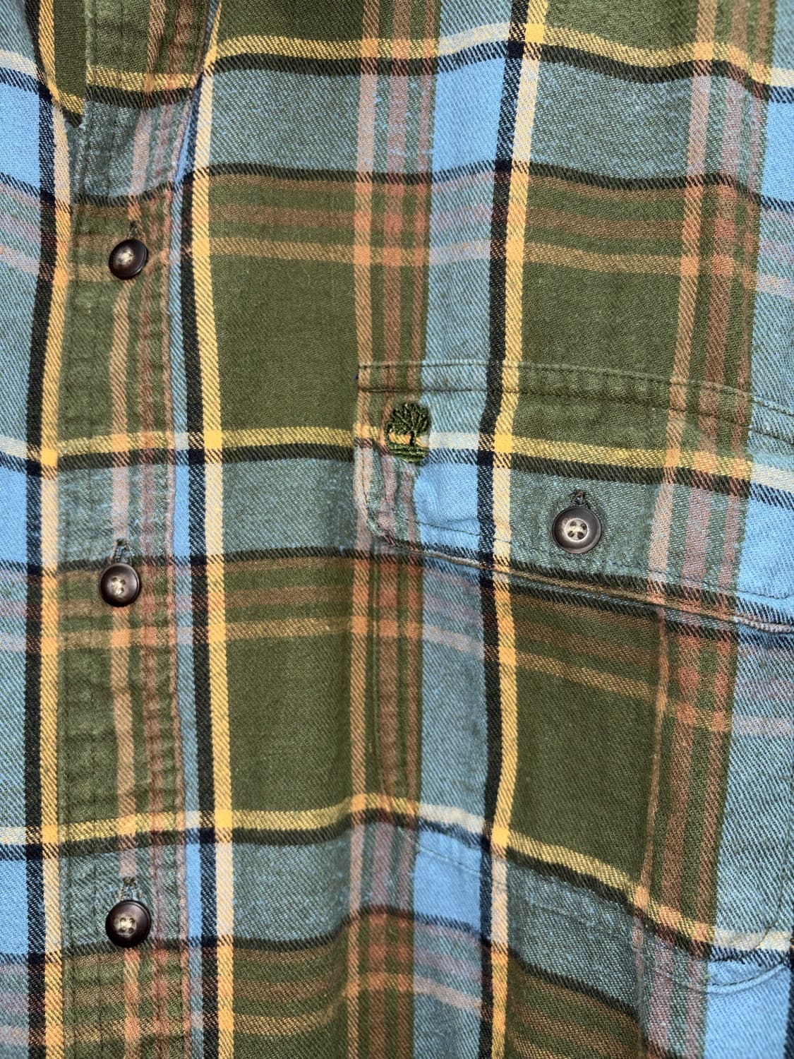 팀버랜드 카키색 체크 셔츠 상품이미지1